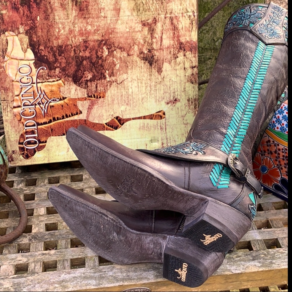 OLD GRINGO NEW With Box Aster Tooling 18” Tall Knee High Western Boots, Size 6.5 - Picture 8 of 13